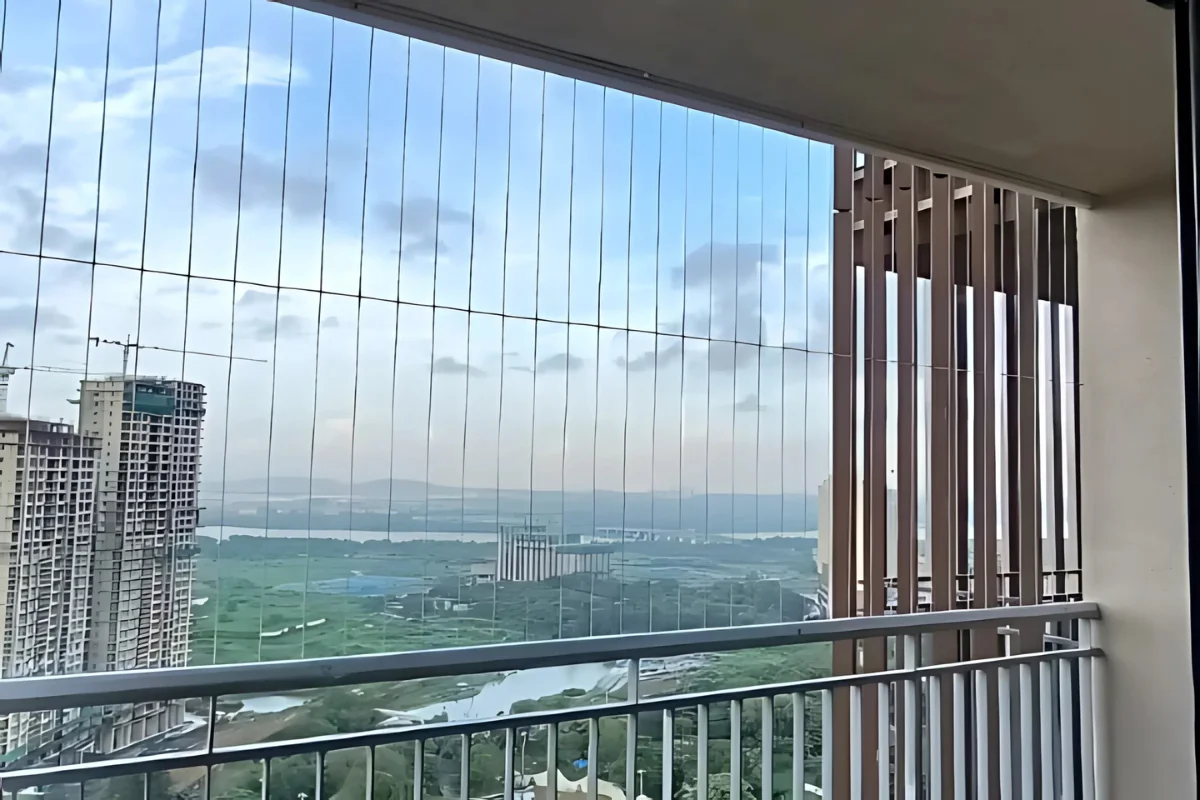 Balcony overlooking the bay at sunrise